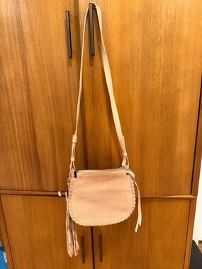 All Saints Crossbody Saddle Bag in Blush Pink